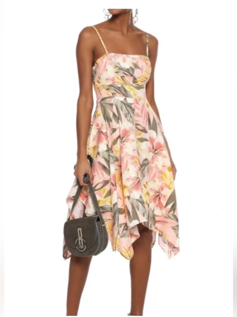 Joie Phara assymetrical floral print linen dress